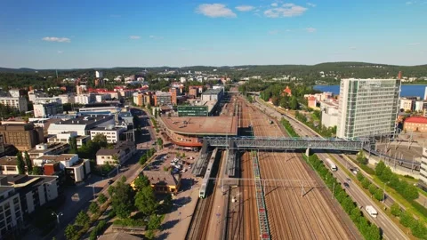 Jyväskylä Train Station by Drone 스톡 동영상 167078819