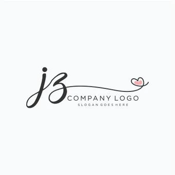 JZ Initial handwriting logo design Stock Illustration