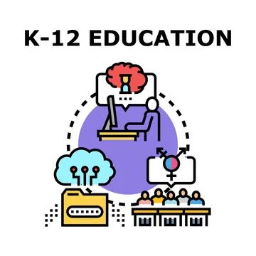 K 12 education system future learning concept 库存插图