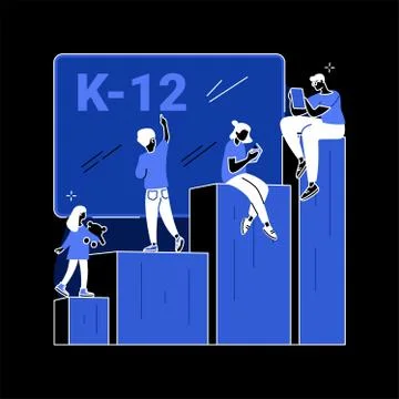 K-12 program abstract concept vector illustration. 스톡 일러스트