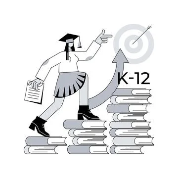 K-12 program abstract concept vector illustration. Illustrazione stock