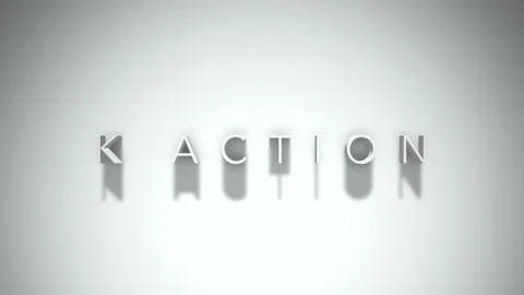 K action 3D title animation with shadows on a white background Stock Footage 297667939