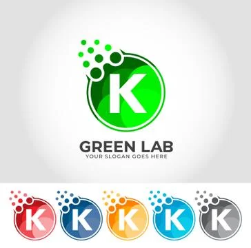 K Alphabet Lab Creative Logo Design Concept Illustrazione stock