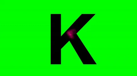 "K" Chromakey Green Screen Animated Fire Snow Water Explosion Lettering Stock Footage 133230