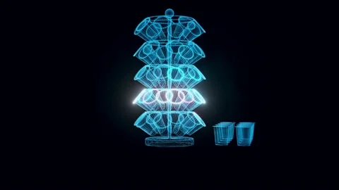 K-Cup Rack hologram Rotating Stock Footage 154845697