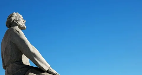 K. E. Tsiolkovsky monument Stock Footage 98200776