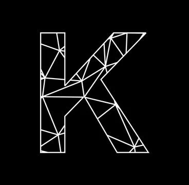 K geometric triangle block chain font Stock Illustration