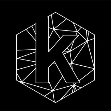 K geometric triangle blockchain font Stock Illustration