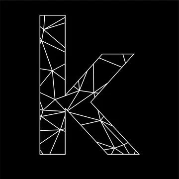 K geometric triangle blockchain font Stock Illustration