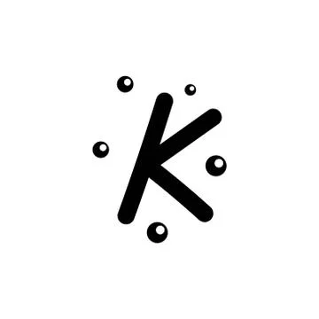 K hand drawn alphabet  vector design template illustration Illustrazione stock