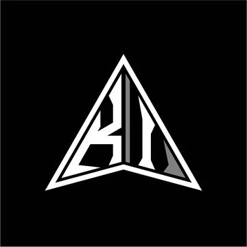 K I initials in the form of a modern minimalist arrow. perfect for letters, g Stock Illustration