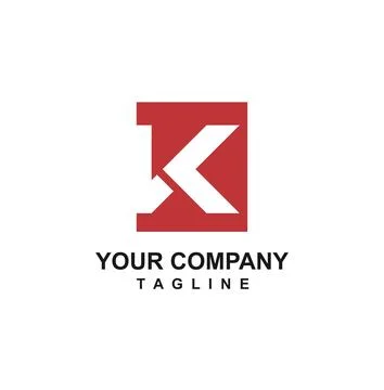 K, IK initials rectangle geometric logo and vector icon Illustrazione stock