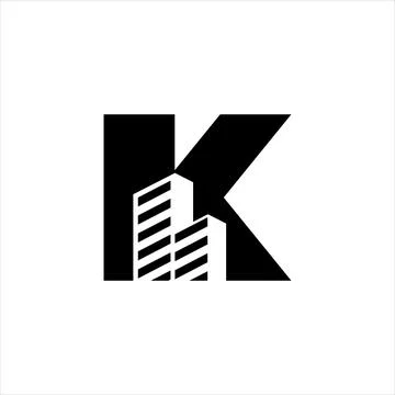 K initial building logo design vector symbol graphic Ilustración de archivo
