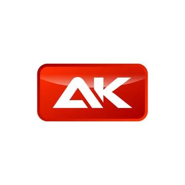 A K Initial Letter Rectangle Shape Logo Template Stock Illustration