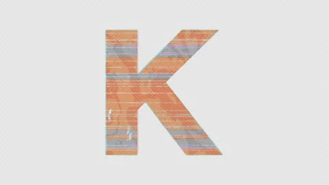 K to L Letter Switch in Glitchy Cartoon Style Stock Footage 254028864