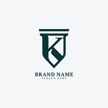 K latter king logo, shield, crown icon Stock Illustration