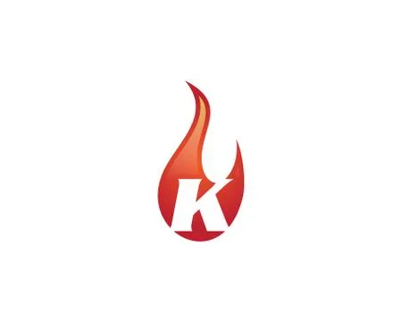 K letter flame logo Stock Illustration