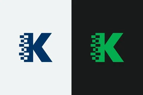 K letter iconic transformation shape vector logo design Stock Illustration