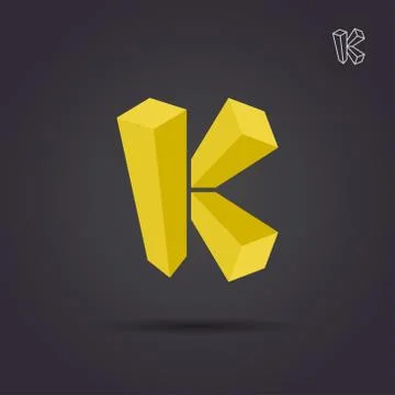 K letter isometric logo template Stock Illustration