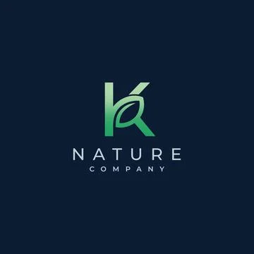 K Letter Leaf Logo Icon Design Vector Stock Illustration