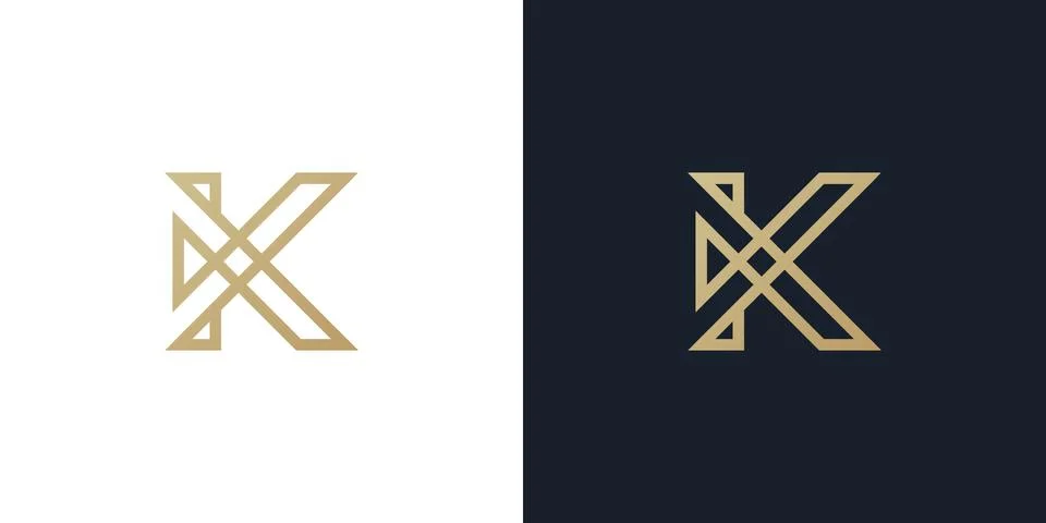 K Letter Logo concept. Creative Minimal emblem design template. Universal ele Stock Illustration