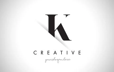 K Letter Logo Design with Creative Paper Cut Stock-Illustration