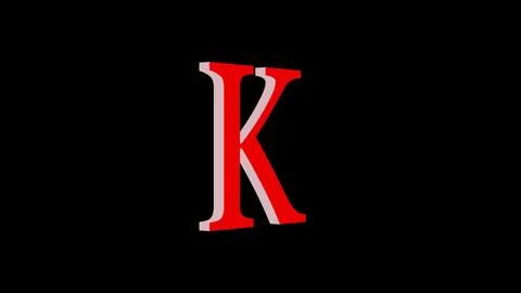 K letter logo loopable rotated red color black background Illustrazione stock