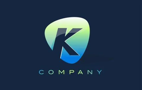 K Letter Logo. Oval Shape Modern Design Illustrazione stock