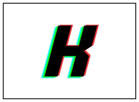 K letter logo, vector desing font .Dynamic, split-color, shadow of  number re Stock Illustration