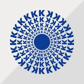 K letter patterns conceptual mandala vector illustration. K text textures Stock Illustration