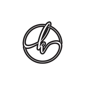 K letter script circle logo design vector Illustrazione stock