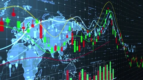 K-line trend chart of financial securities and stocks Video stock 158152568
