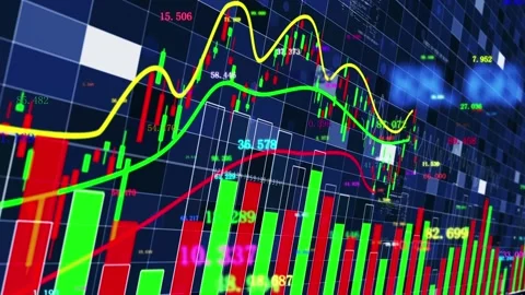 K-line trend chart of stock market Stock Footage 198983929