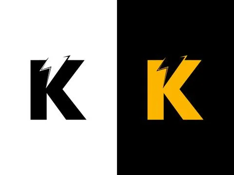 K logo energy vector for identity company. initial letter volt logo template Stock Illustration