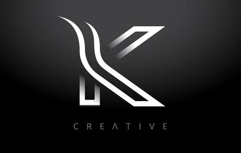 K Logo Letter Icon monogram. k Letter Design with White Line monogram and min Stock Illustration