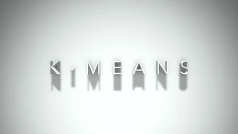 K-Means 3D title animation with shadows on a white background Stock Footage 296707090