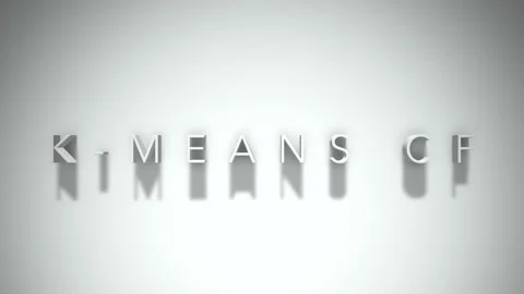 K means cf 3D title animation with shadows on a white background Stock Footage 297215915