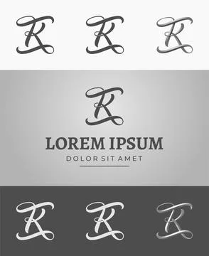 K monogram template for logo design. Symbol for monogram design, logotype Stock Illustration