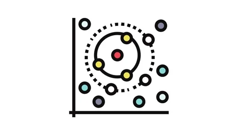 K nearest neighbors knn algorithm color icon animation Stock Footage 326103460