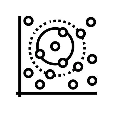 K nearest neighbors knn algorithm line icon vector illustration Stockillustratie