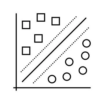 K nearest neighbors knn algorithm line icon vector illustration 库存插图
