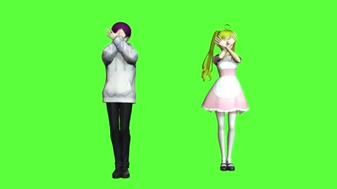 K-Pop Style Duo Dance on Chroma Key Stock Footage 318217334