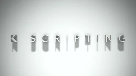 K scripting 3D title animation with shadows on a white background Stock Footage 297667863