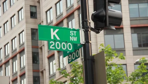 K street NW Washington DC Street Sign (HD) c Stock Footage