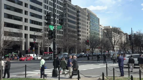 K Street, Washington, DC. See K St, sign on pole, Stock footage Stock Footage