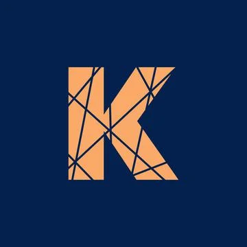 K typography text vector logo, or symbol design. K text texture illustration Stock Illustration