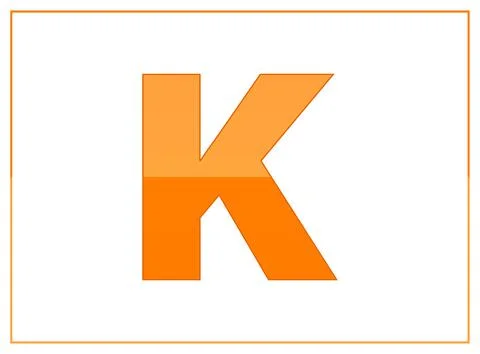 K vector font, made of dark and light orange colors. For letter logo, brand l Illustrazione stock