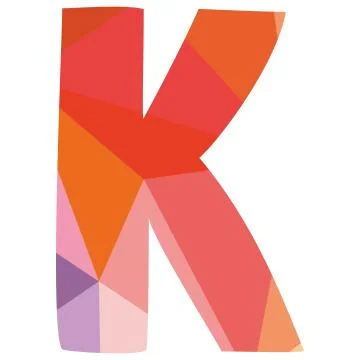 K vector low poly wrapping surface pastel alphabet letter Stock Illustration