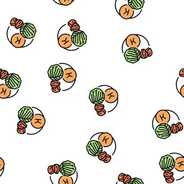 K vitamin in vegetable vector seamless pattern Stock Illustration