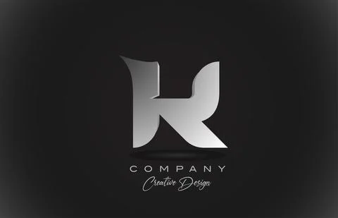 K white gradient alphabet letter logo icon with black background. Creative de Stock Illustration